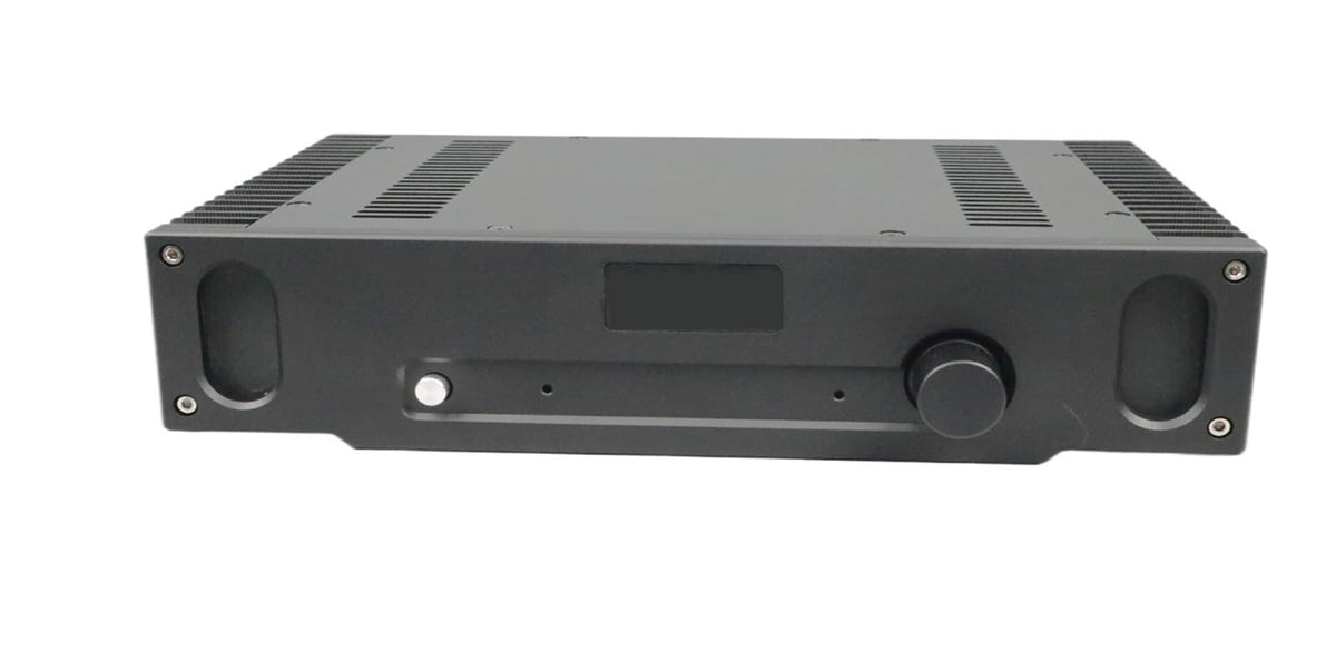 1969 All-Aluminum Power Amplifier Chassis Enclosure Case Black H7780