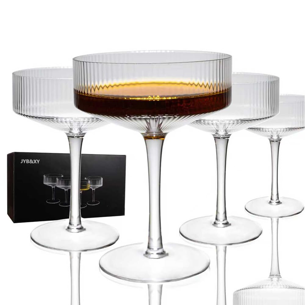 Set of 4 9 oz Coupe Cocktail Glasses Q520309