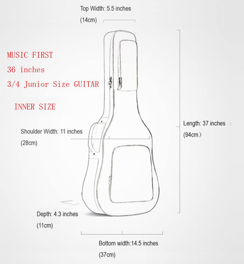 0.9" Padded 36 inch Soft Guitar Case Z956568