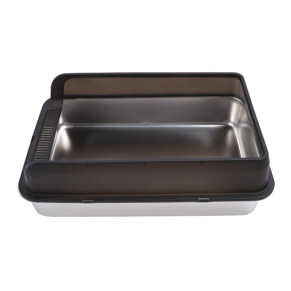 Stainless Steel High Sided Cat Litter Box with Lid C615