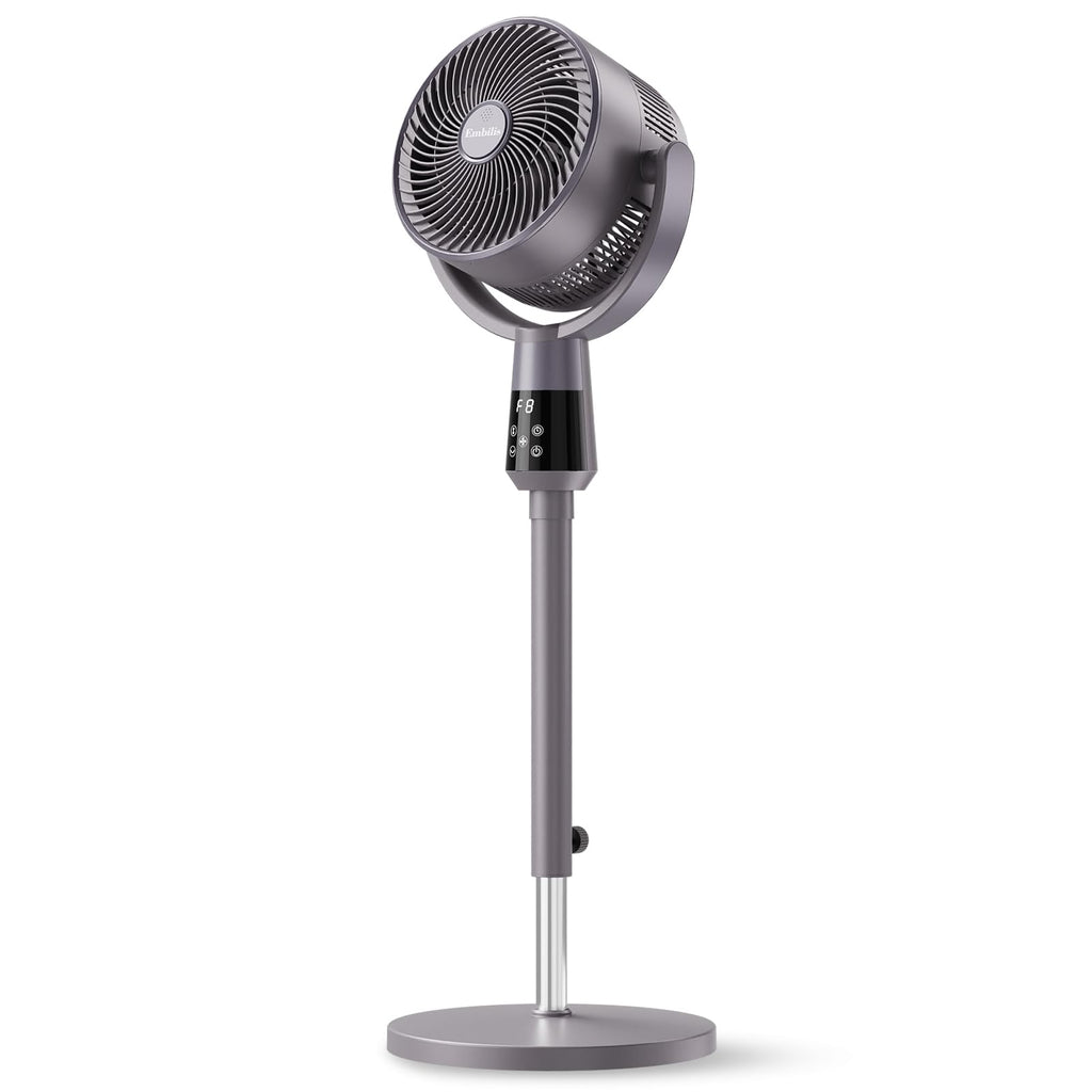 Oscillating Pedestal Fan, 25dB Standing Fan with 8 Speeds, 12H Timer, 36-45'' Adjustable Height, Remote Control B76022
