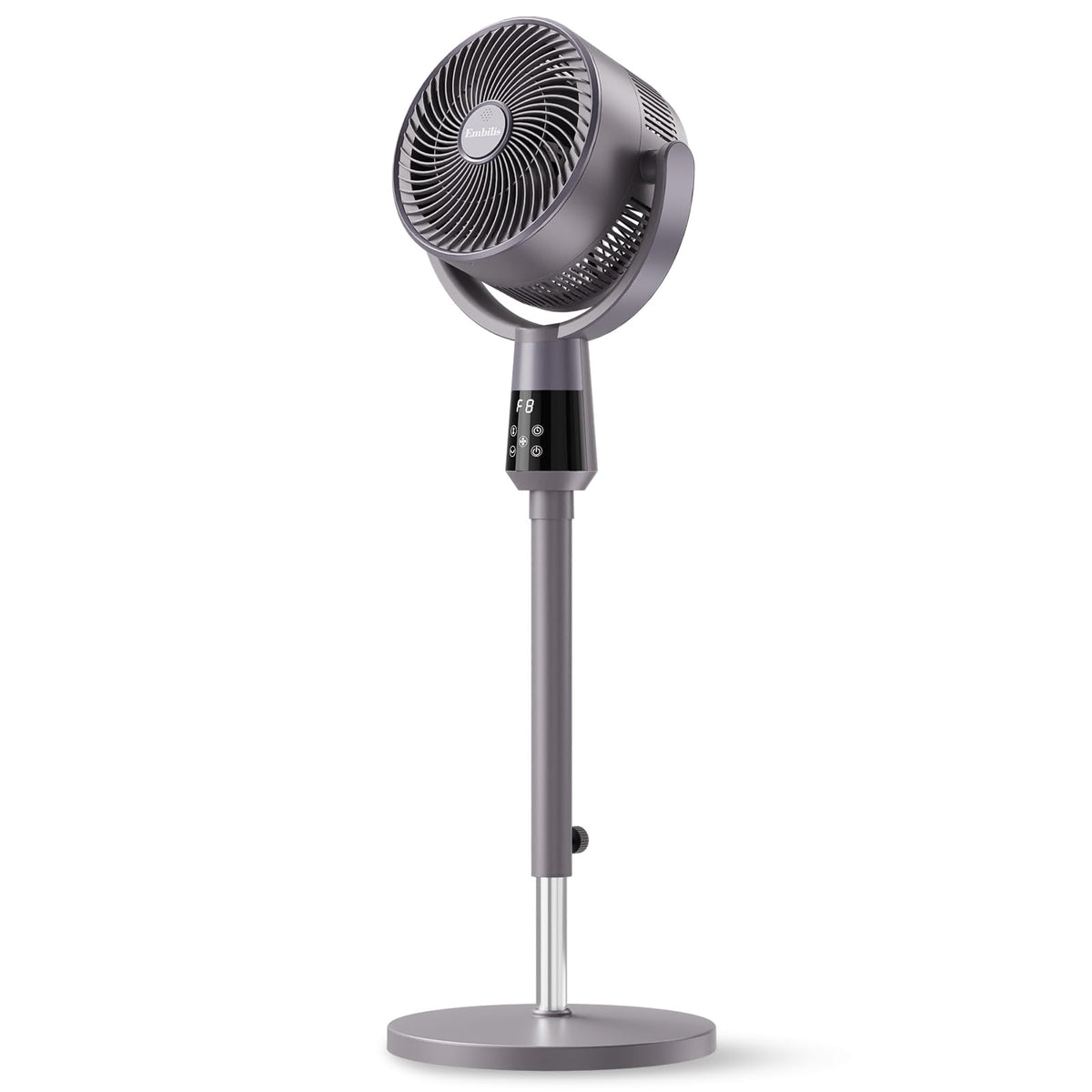 Oscillating Pedestal Fan, 25dB Standing Fan with 8 Speeds, 12H Timer, 36-45'' Adjustable Height, Remote Control B76022