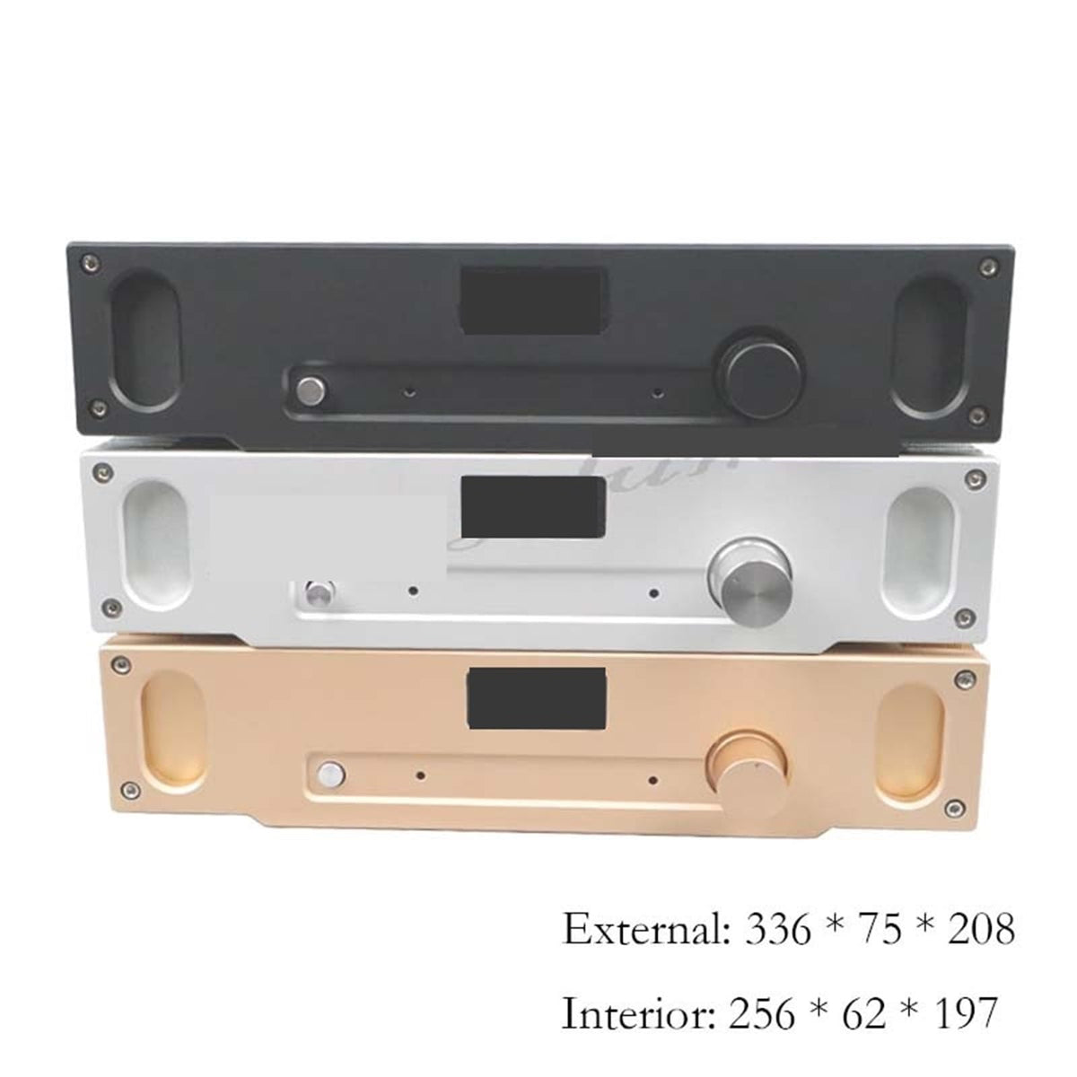 1969 All-Aluminum Power Amplifier Chassis Enclosure Case Black H7780