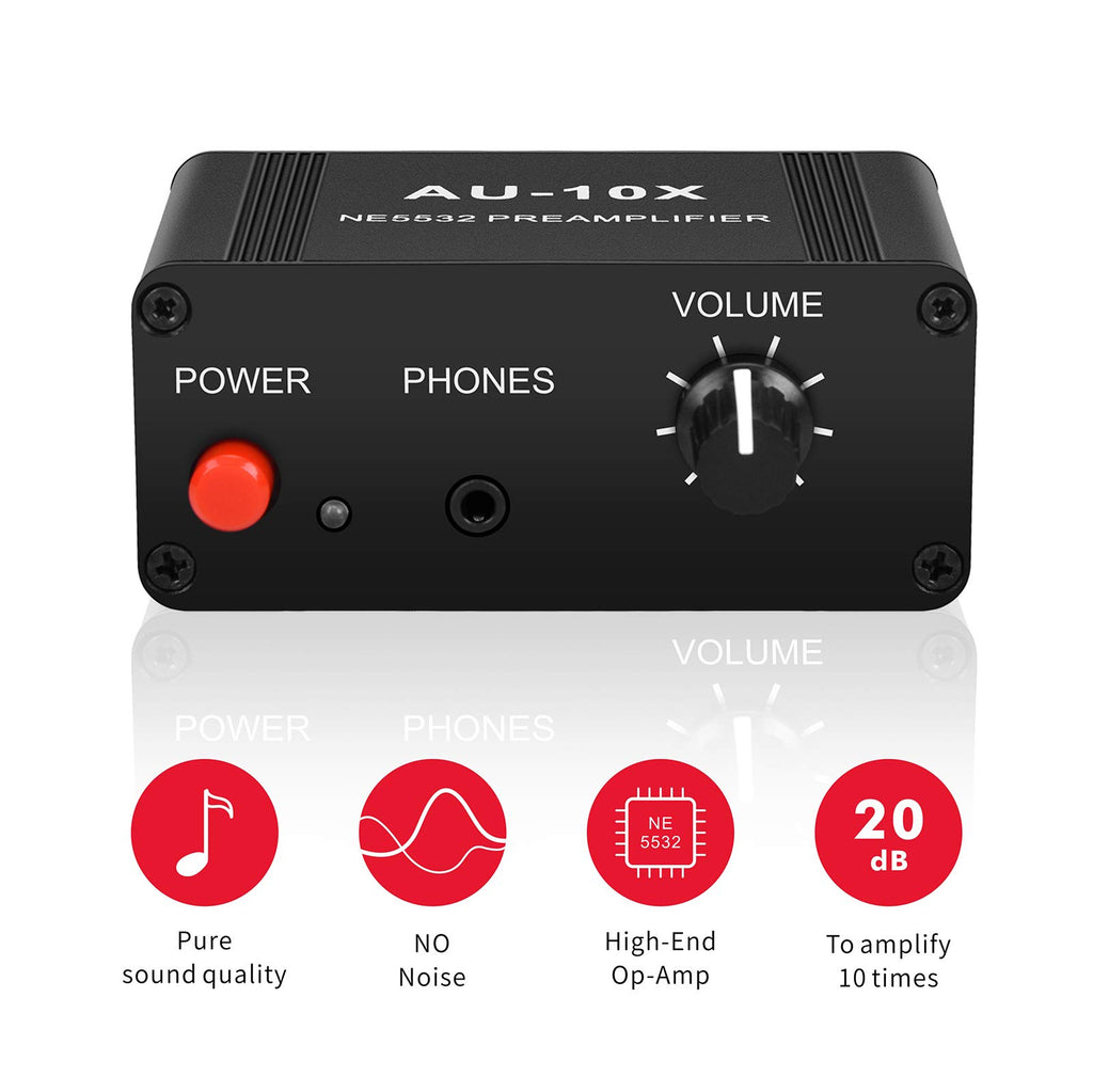 Stereo Audio Preamplifier, Headphone Amplifier, Phono Turntable Preamp with RCA 3.5mm Input Output W7917