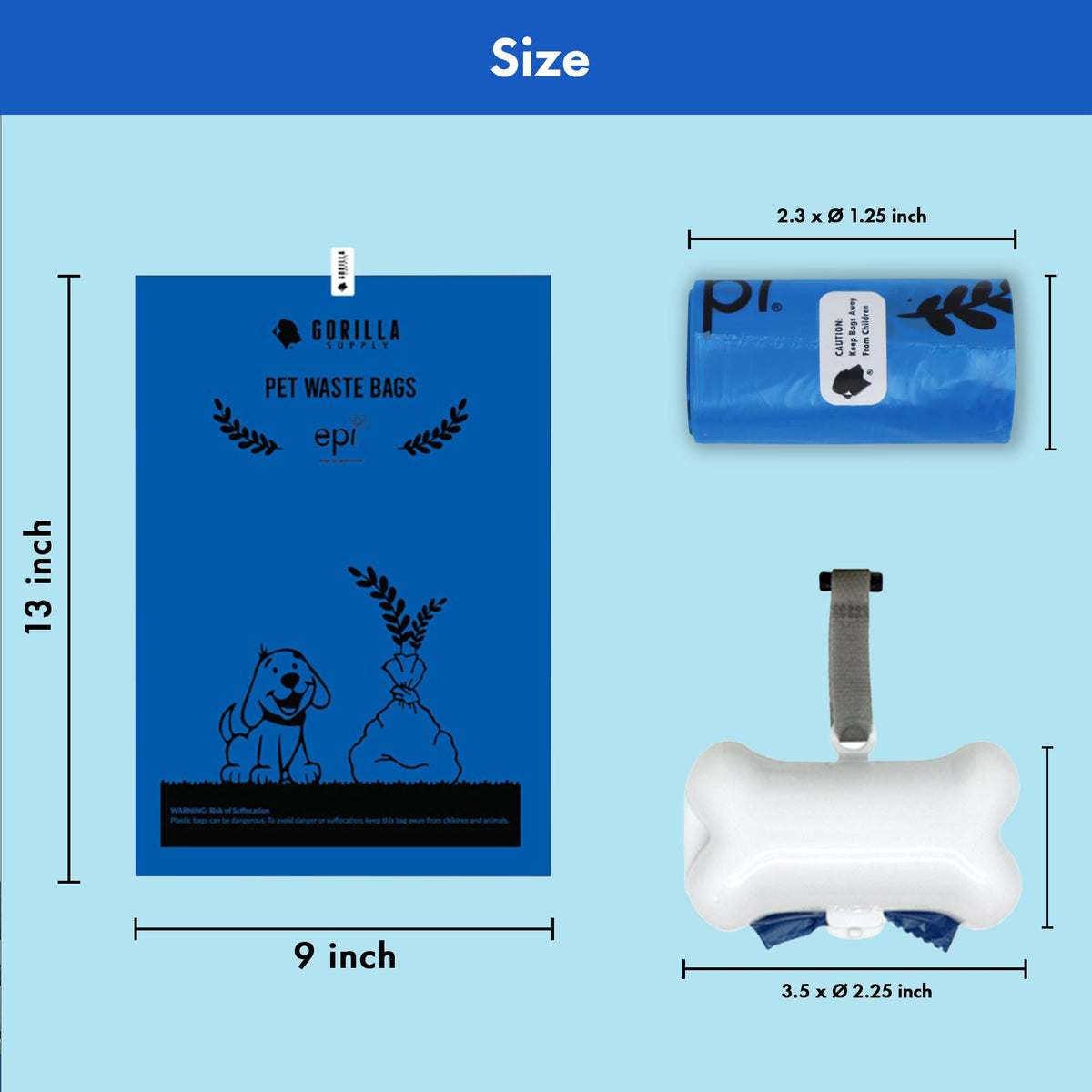 1000 Count Dog Poop Waste Bags with Dispenser Z124593