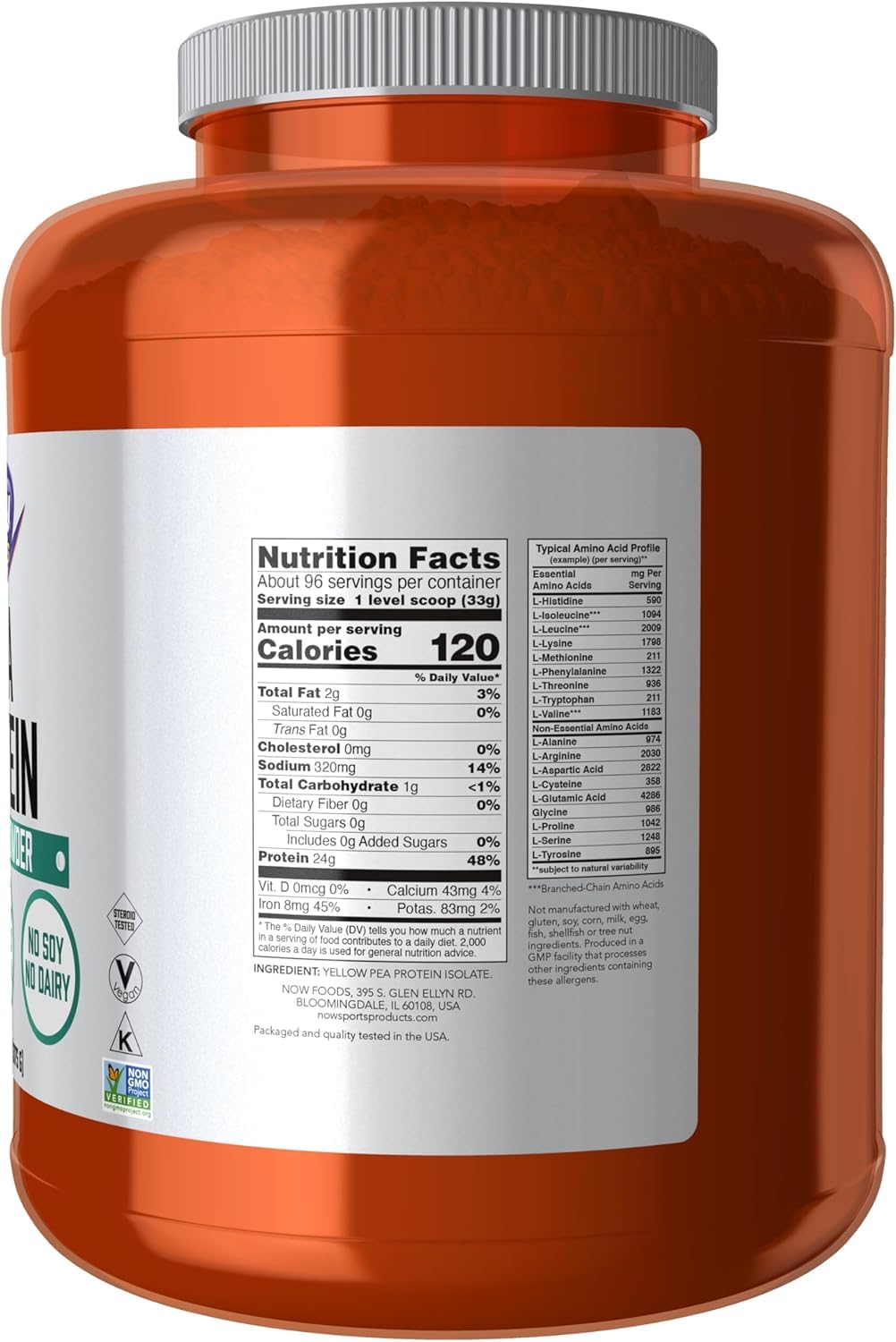 Pea Protein Natural Unflavored Powder 7-Pound N685096