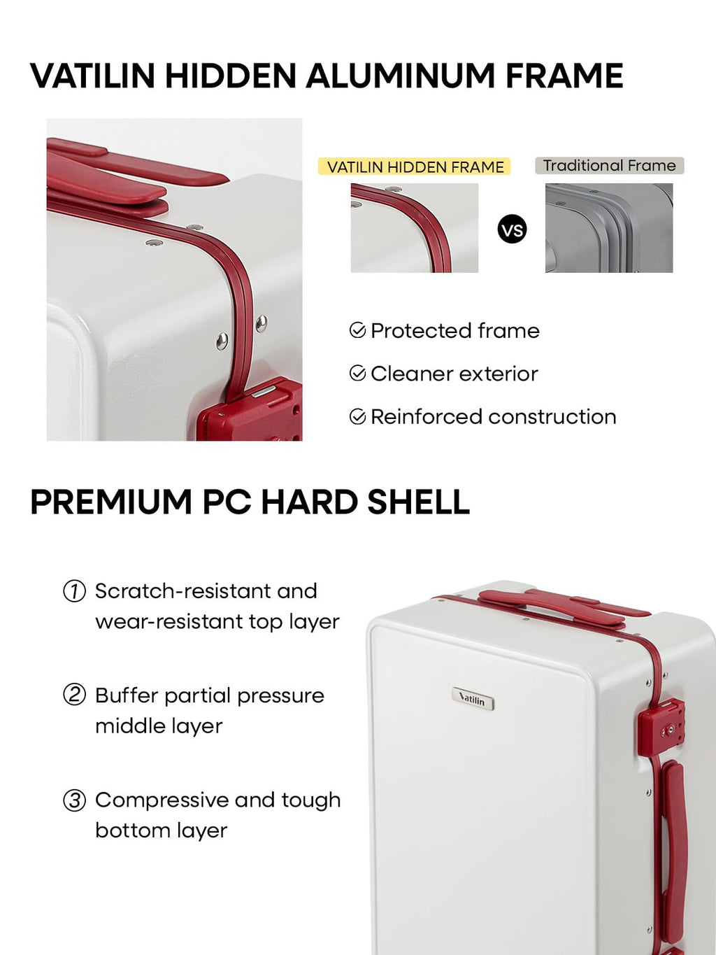 20 Inch Hardside Carry On Luggage F10259