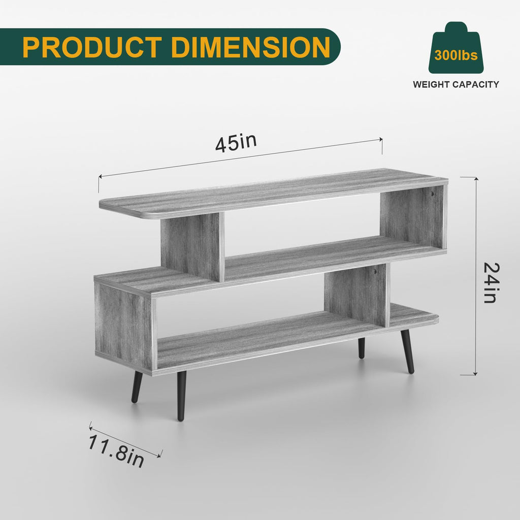 45 inch Light Grey TV Stand with 3-Tier Open Storage Shelves L767024