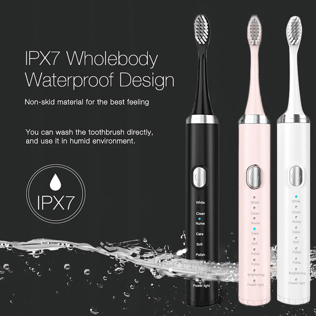 Rechargeable Electric Toothbrush with 4 Replacement Heads Q319