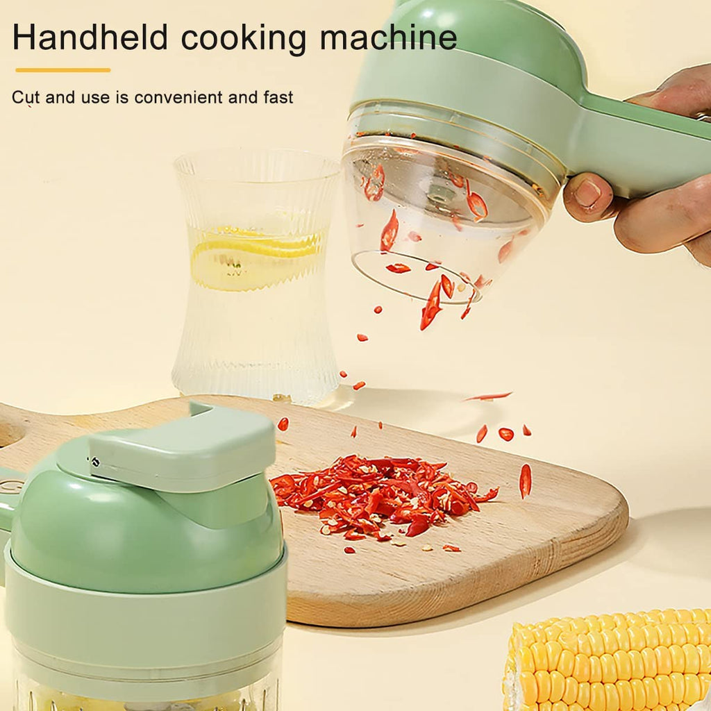 4 in 1 Handheld Electric Vegetable Cutter Set USB Rechargeable P406529