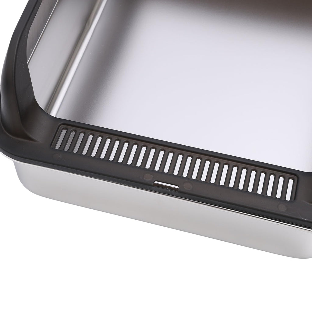 Stainless Steel High Sided Cat Litter Box with Lid C615