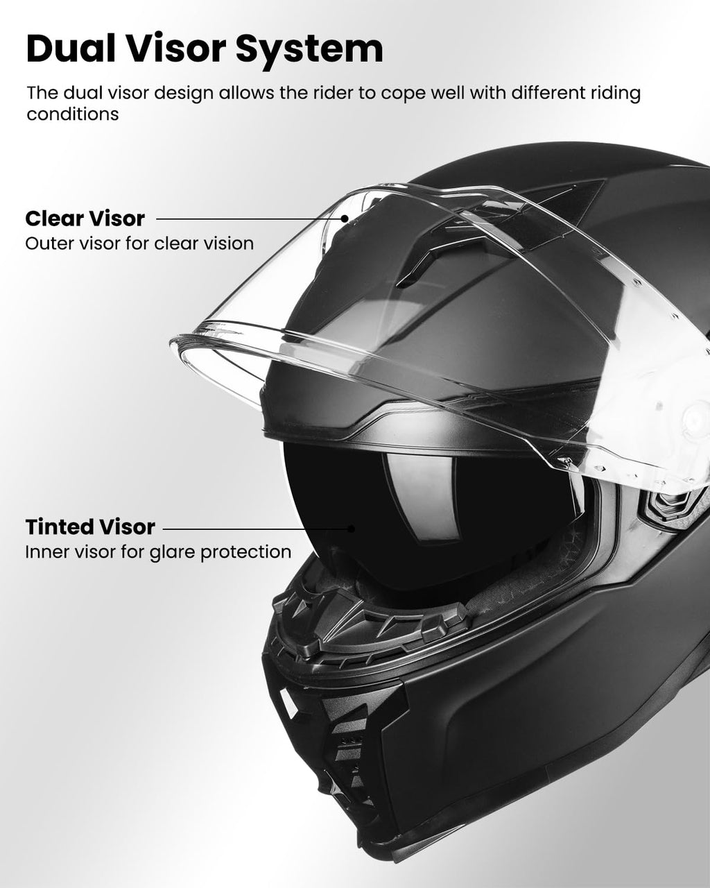 Full Face Motorcycle Helmet DOT Approved P821173