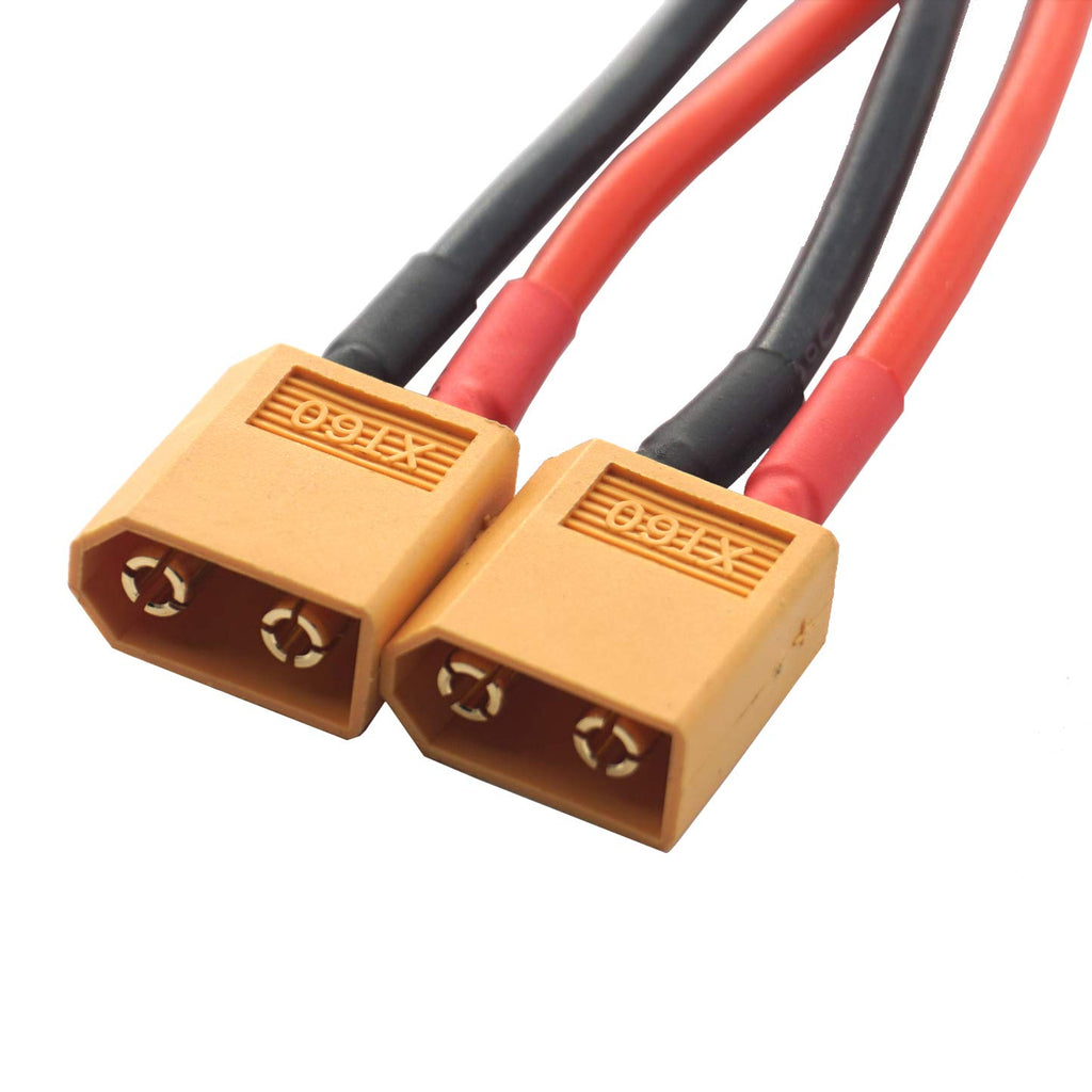 14AWG XT60 Parallel Battery Connector 2-Male to 1-Female Cable Y Splitter Z978