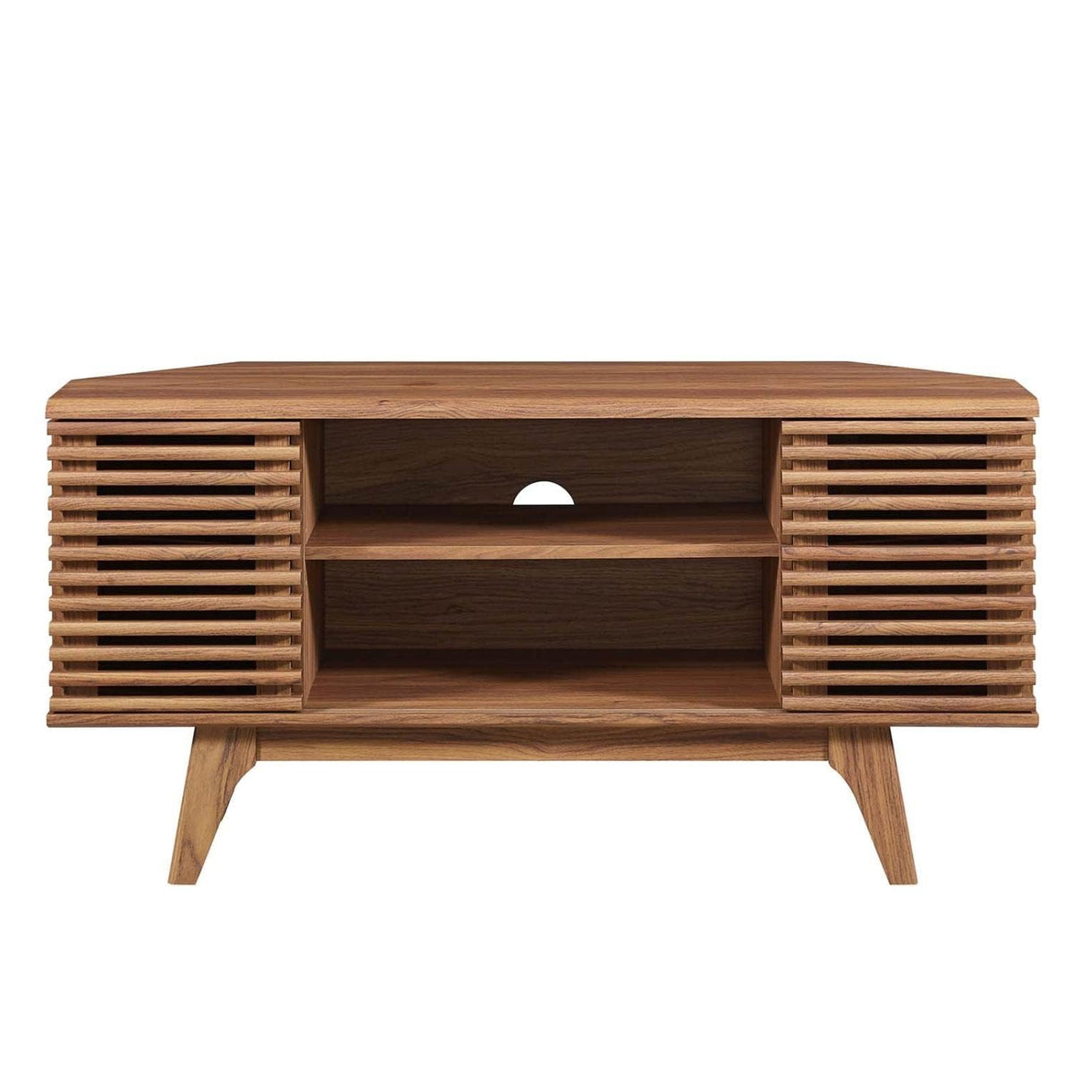 Mid-Century Modern Corner Media TV Stand Q332355