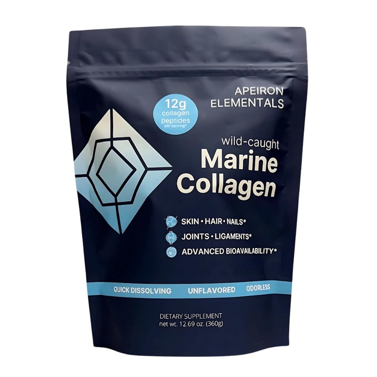 Hydrolyzed Marine Collagen Peptides Powder, Wild-Caught Fish, 30 Servings B68245