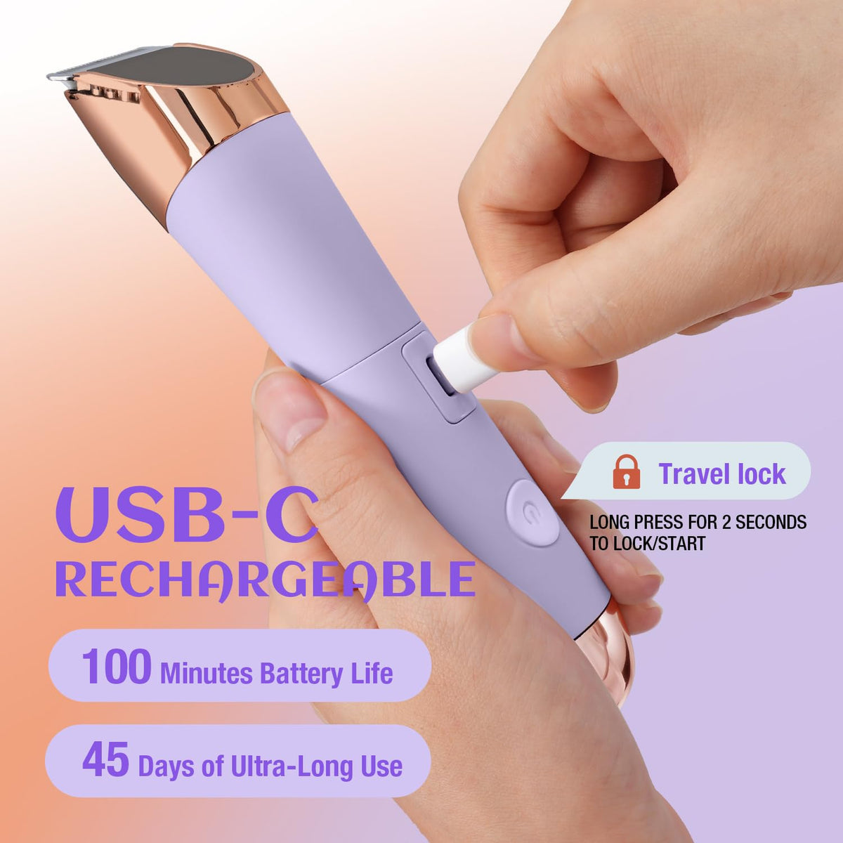 2-in-1 Electric Razor and Pubic Hair Trimmer with LED Light N427