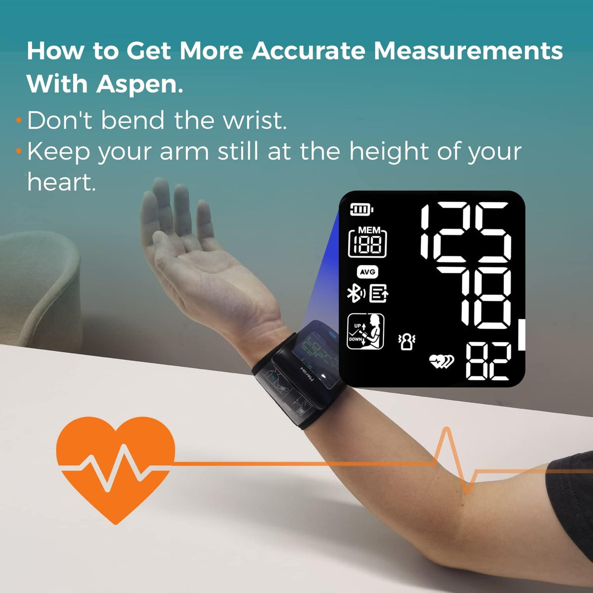 Blood Pressure Monitor Adult Cuff Wrist Automatic Bluetooth Black L737198