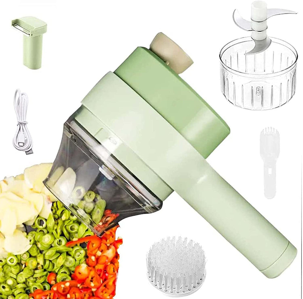 4 in 1 Handheld Electric Vegetable Cutter Set USB Rechargeable P406529