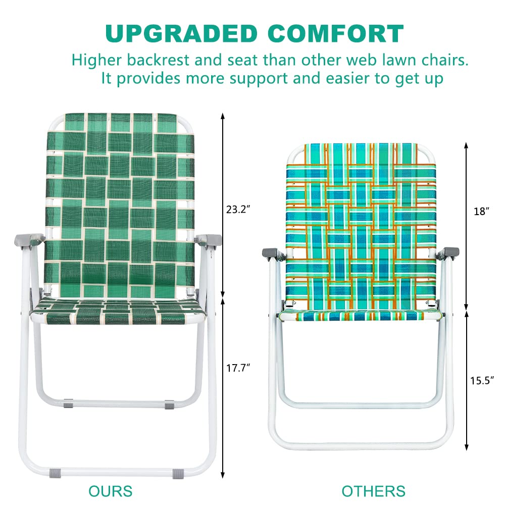 Dark Green Set of 2 Webbed Folding Chairs A19018