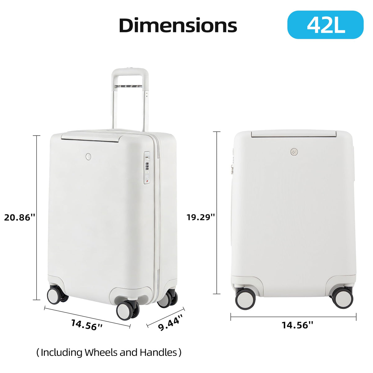 20 Inch Lightweight Hard Shell Carry On Luggage with Spinner Wheels H884