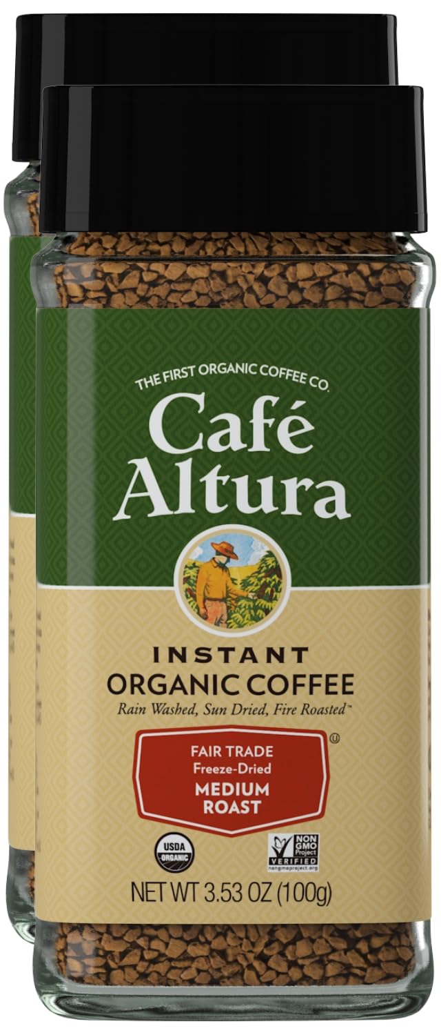 Organic Medium Roast Instant Coffee 3.53 Oz Pack of 2 C465