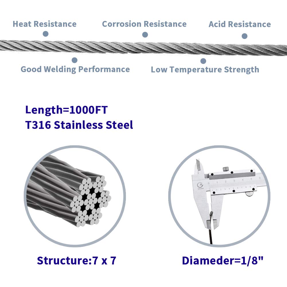 1/8" T316 Stainless Steel Cable V381707