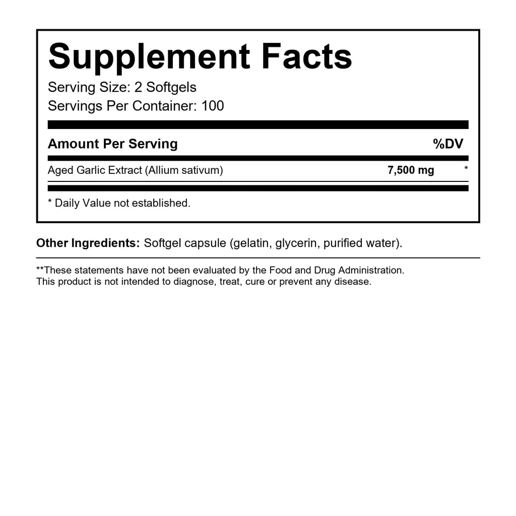 Odorless Aged Garlic Extract 200 Softgels Z390158