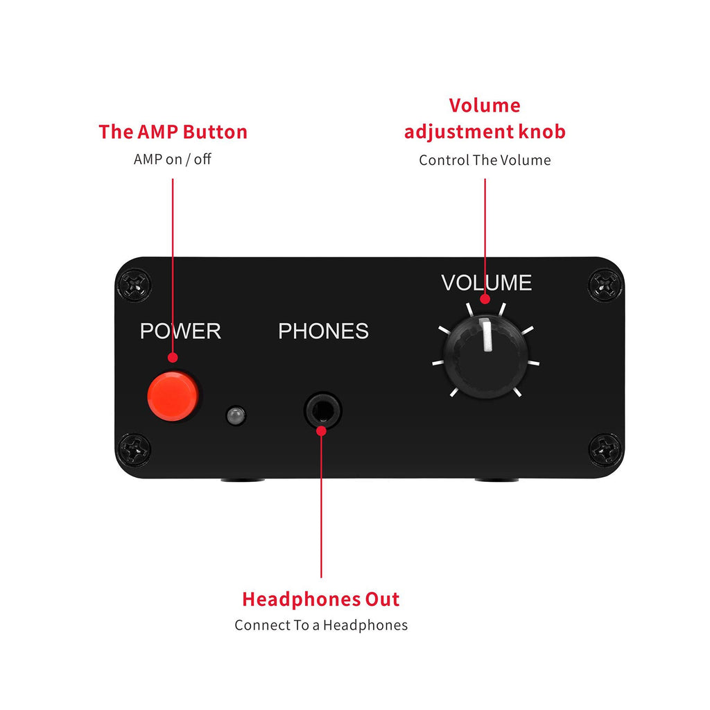 Stereo Audio Preamplifier, Headphone Amplifier, Phono Turntable Preamp with RCA 3.5mm Input Output W7917