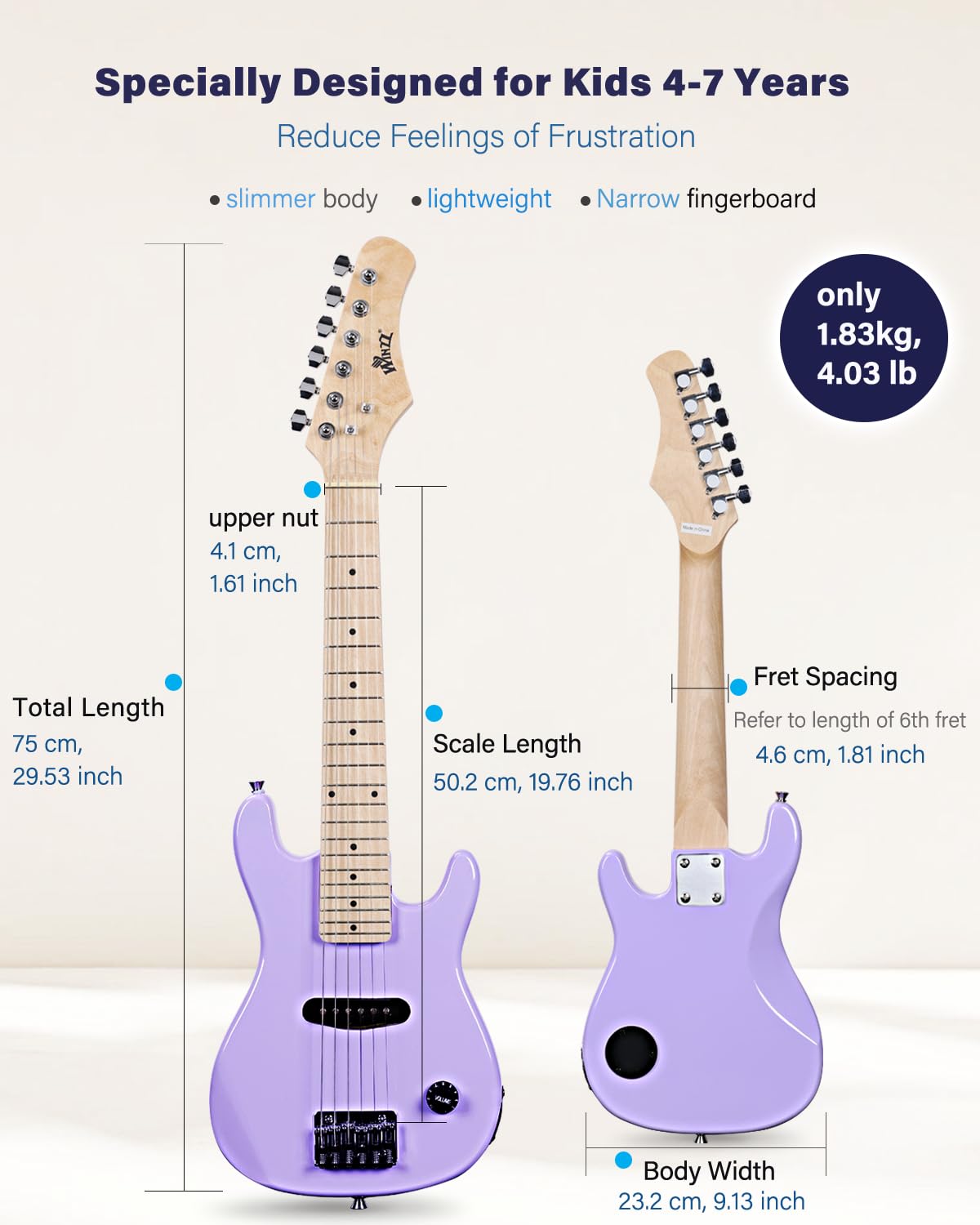 30 Inches Right Handed Electric Guitar with Beginner Kit A2170