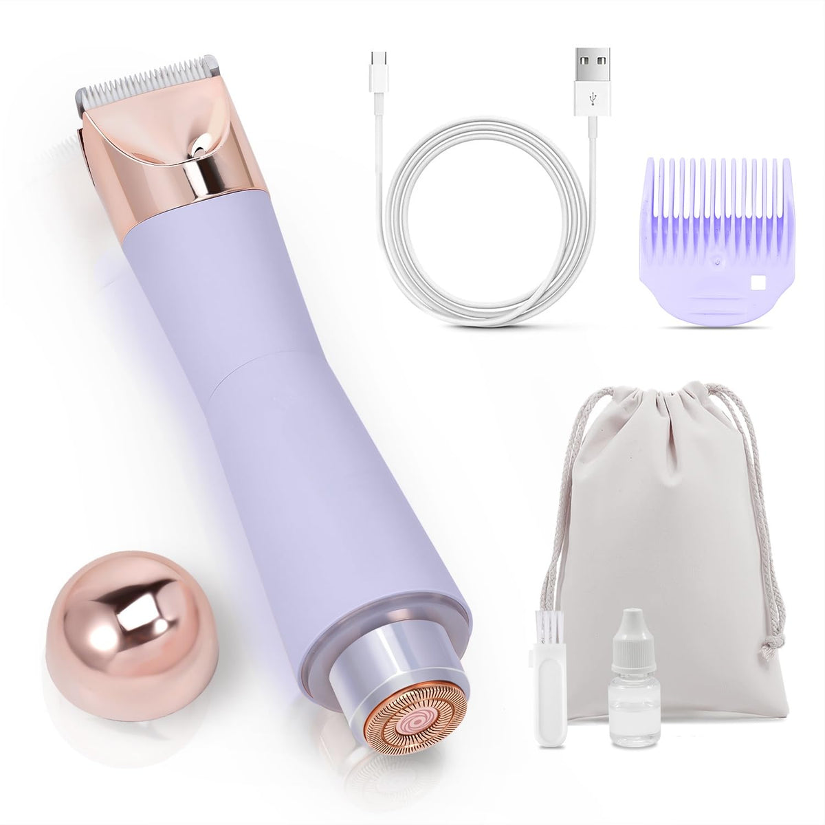 2-in-1 Electric Razor and Pubic Hair Trimmer with LED Light N427