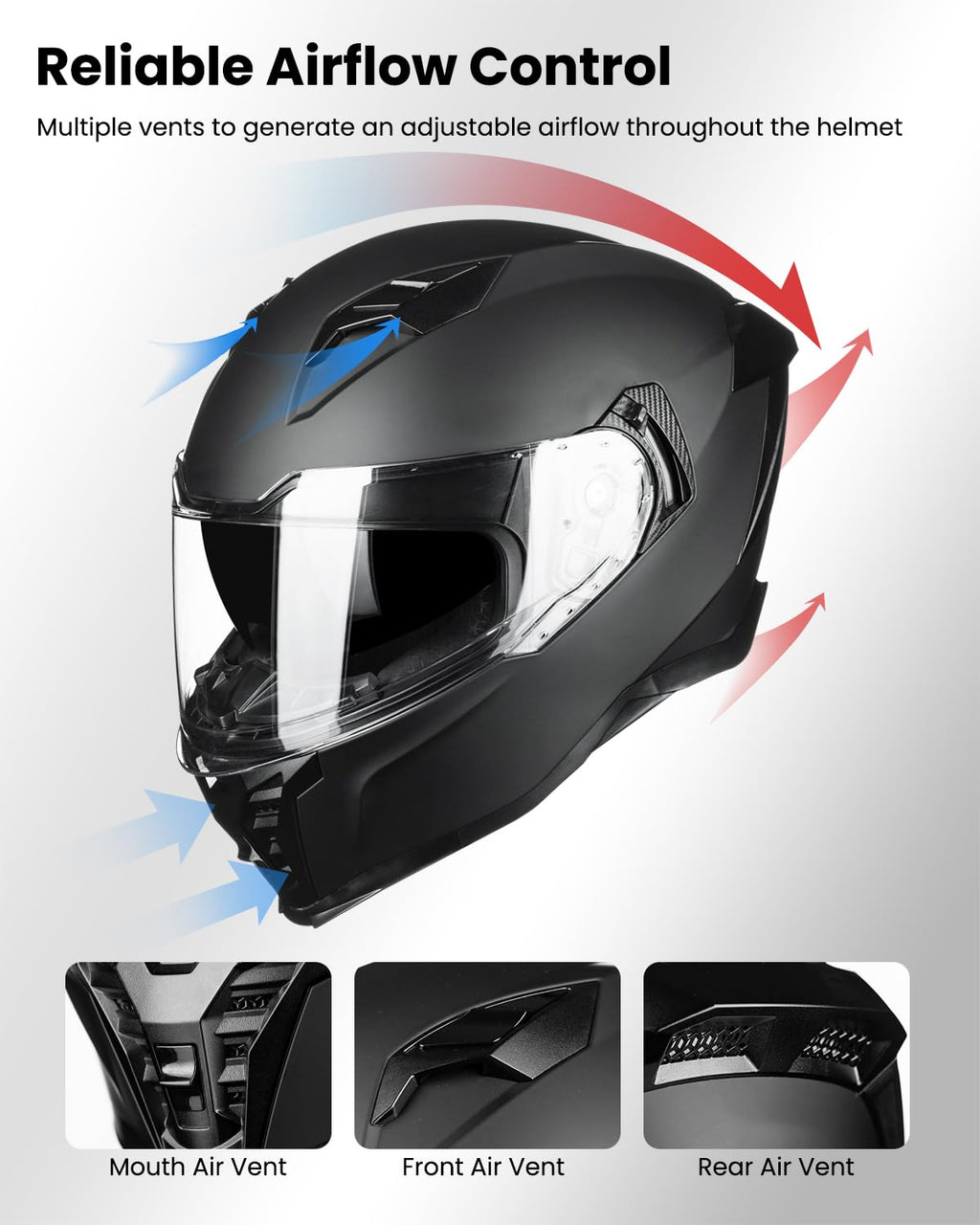 Full Face Motorcycle Helmet DOT Approved P821173