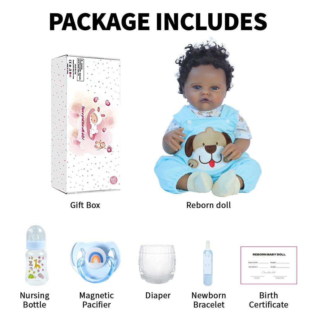 Black 20 Inch Reborn Baby Doll Z770