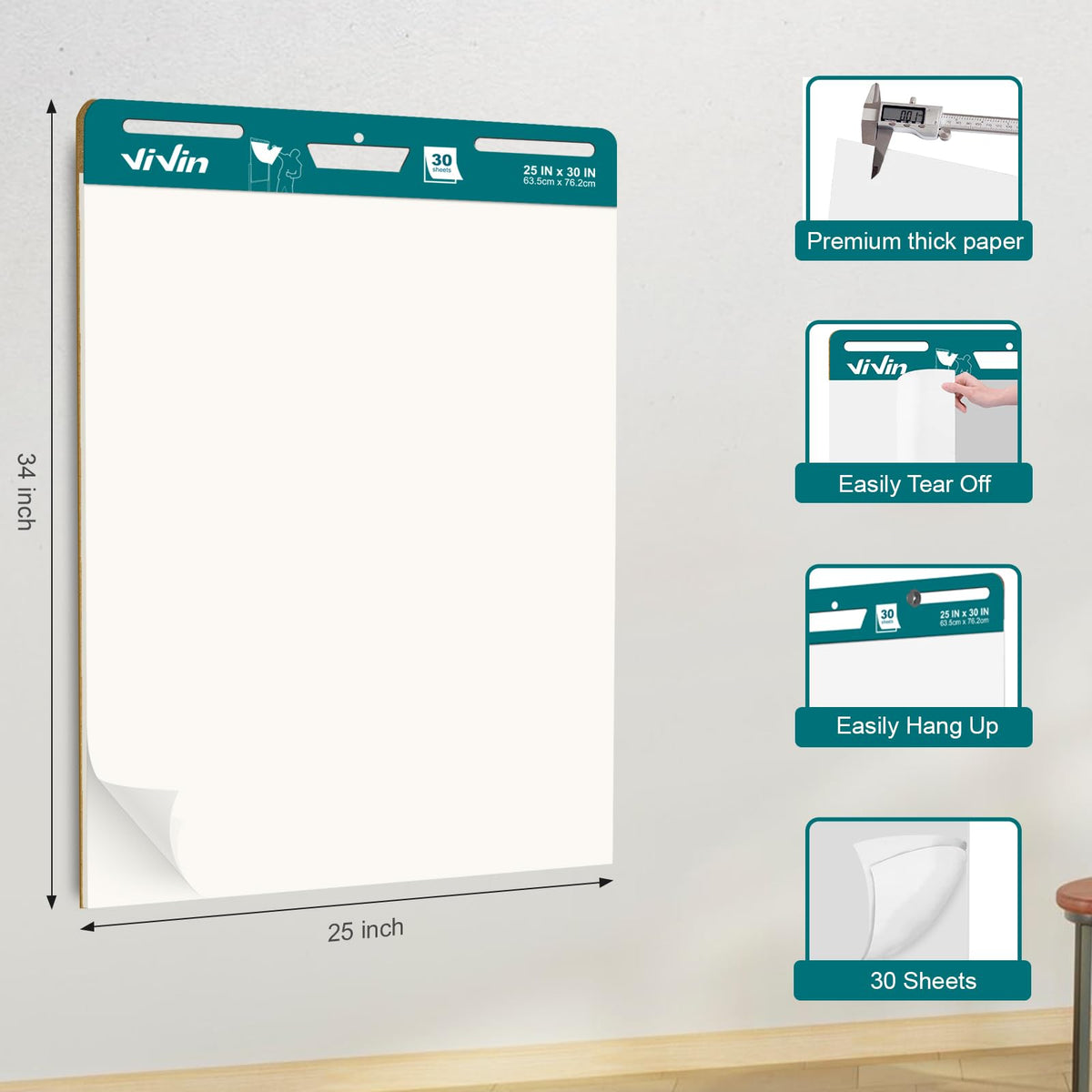 Sticky Easel Pad, 25 x 30 In, 2 Pads/Pack X7748