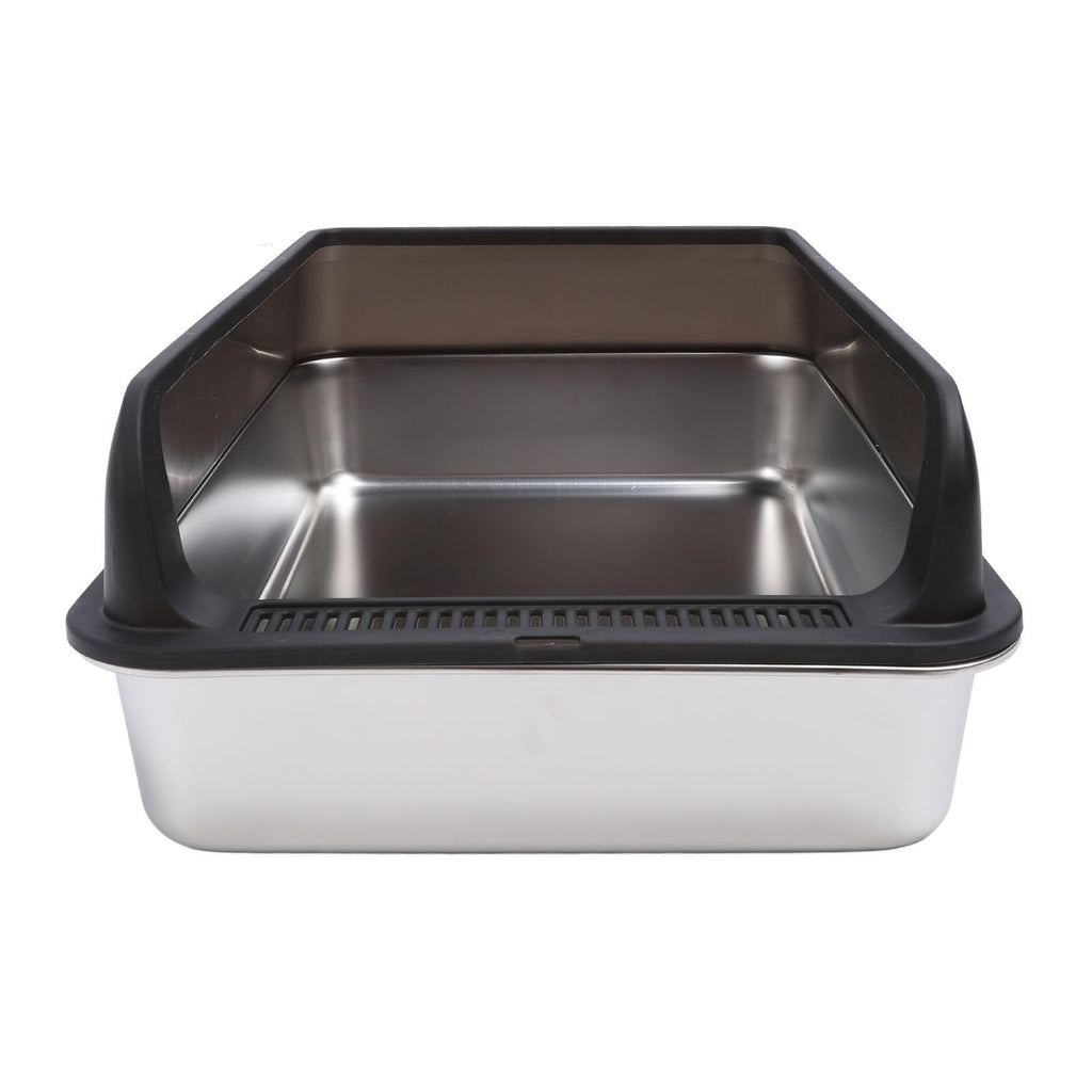 Stainless Steel High Sided Cat Litter Box with Lid C615