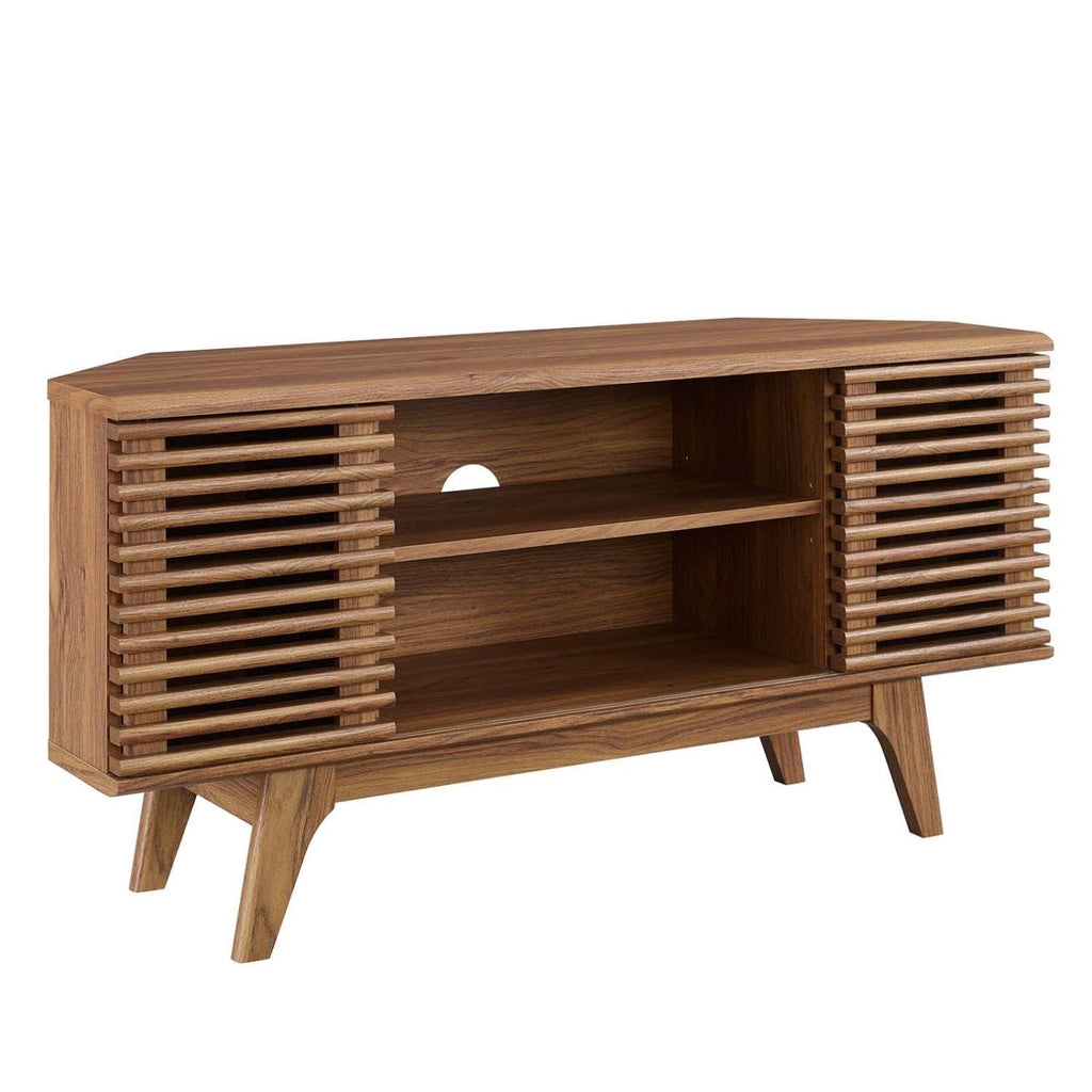 Mid-Century Modern Corner Media TV Stand Q332355