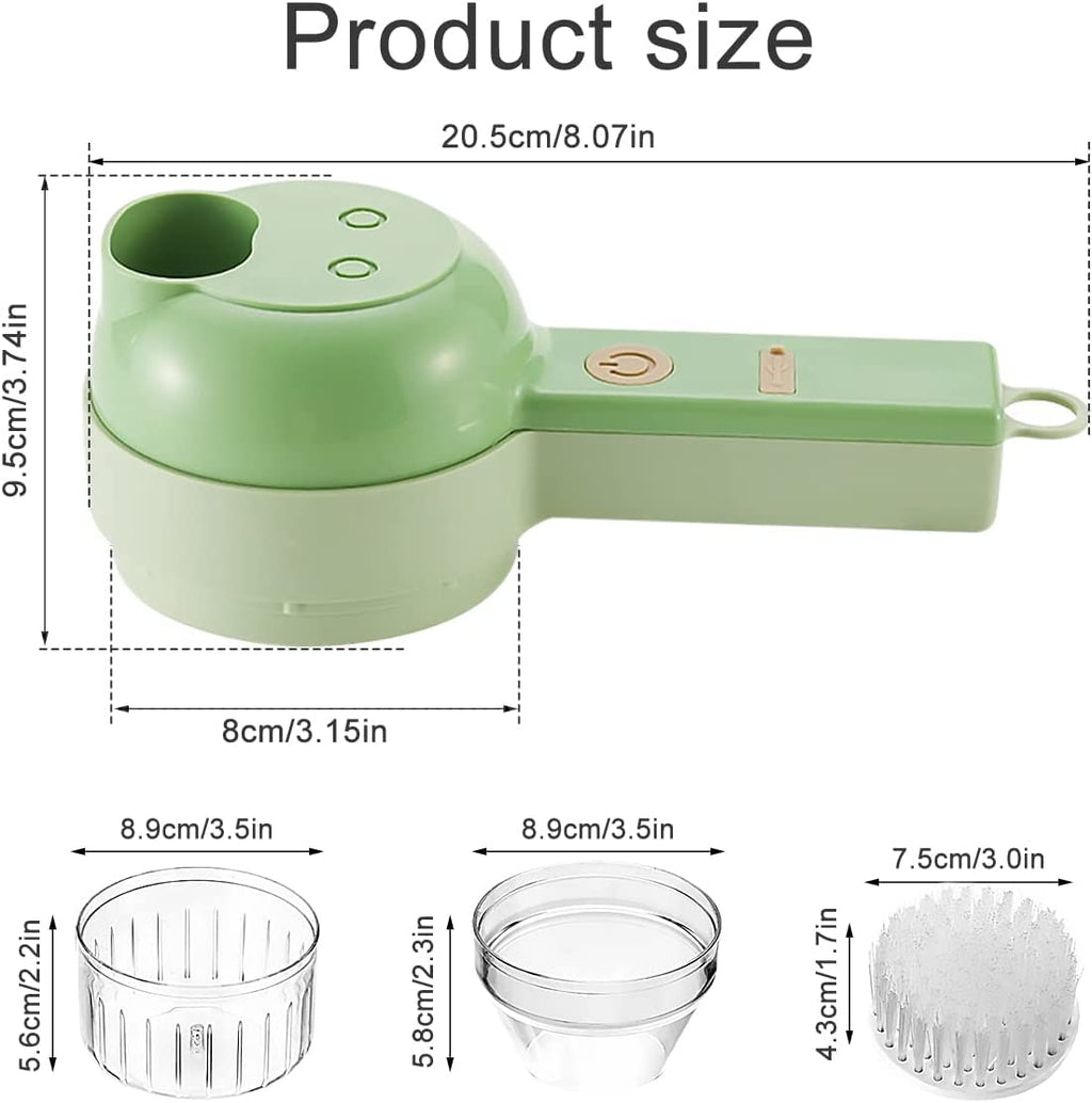 4 in 1 Handheld Electric Vegetable Cutter Set USB Rechargeable P406529