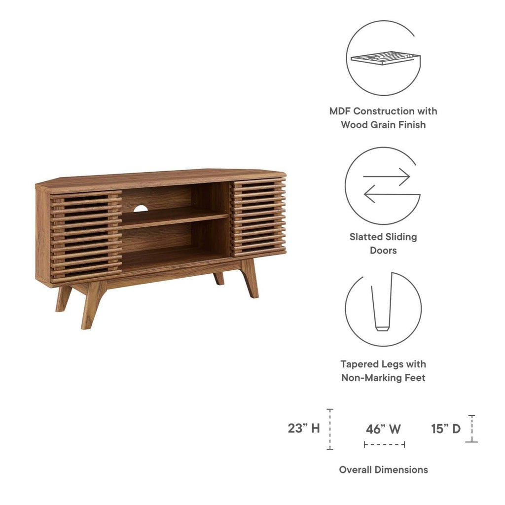 Mid-Century Modern Corner Media TV Stand Q332355
