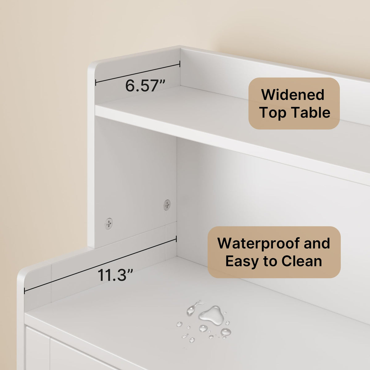 White Bathroom Storage Cabinet with 2 Adjustable Shelves I867683