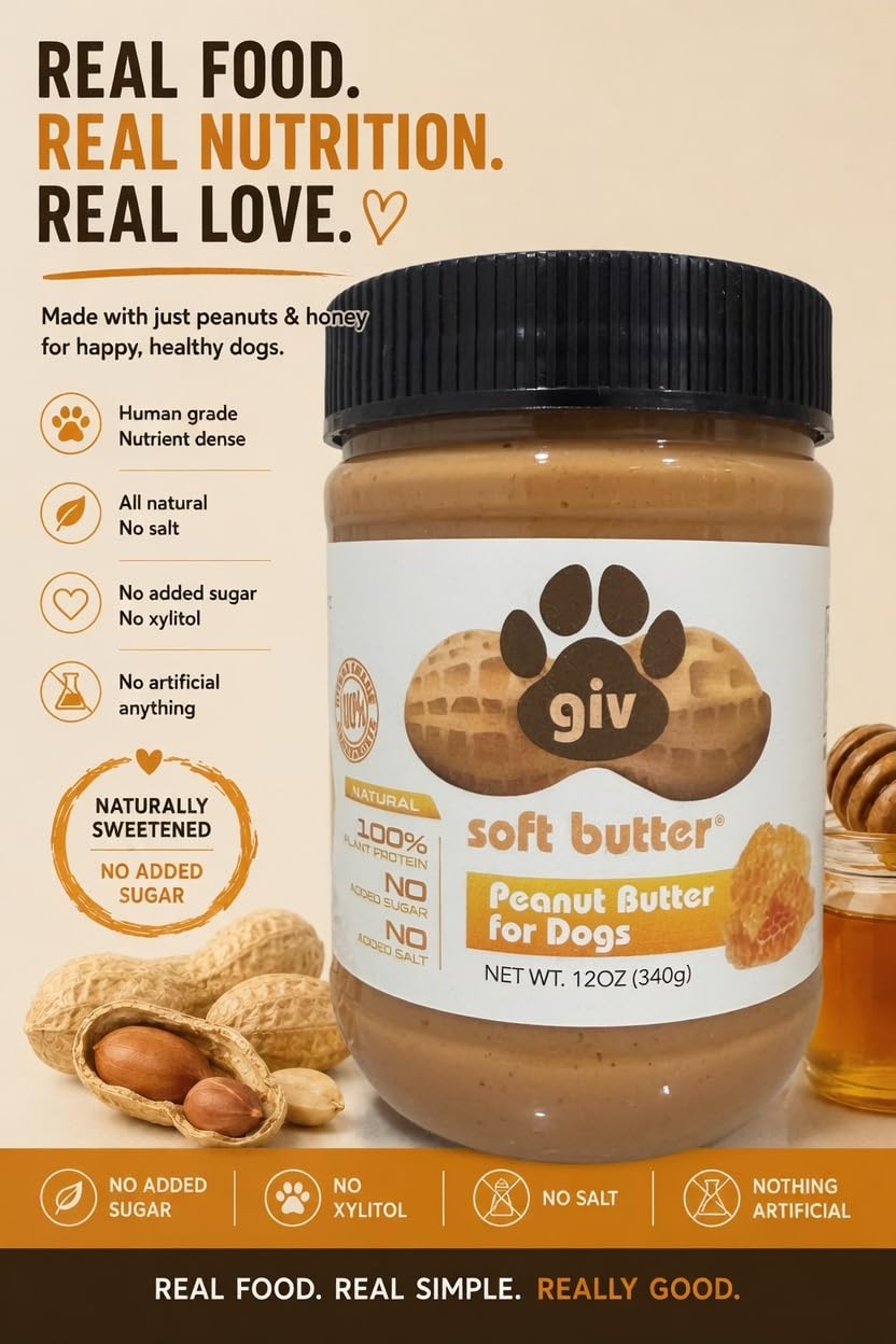 All Natural Peanut Butter 12oz Jar, 4oz Pouch & Lick Mat A7096