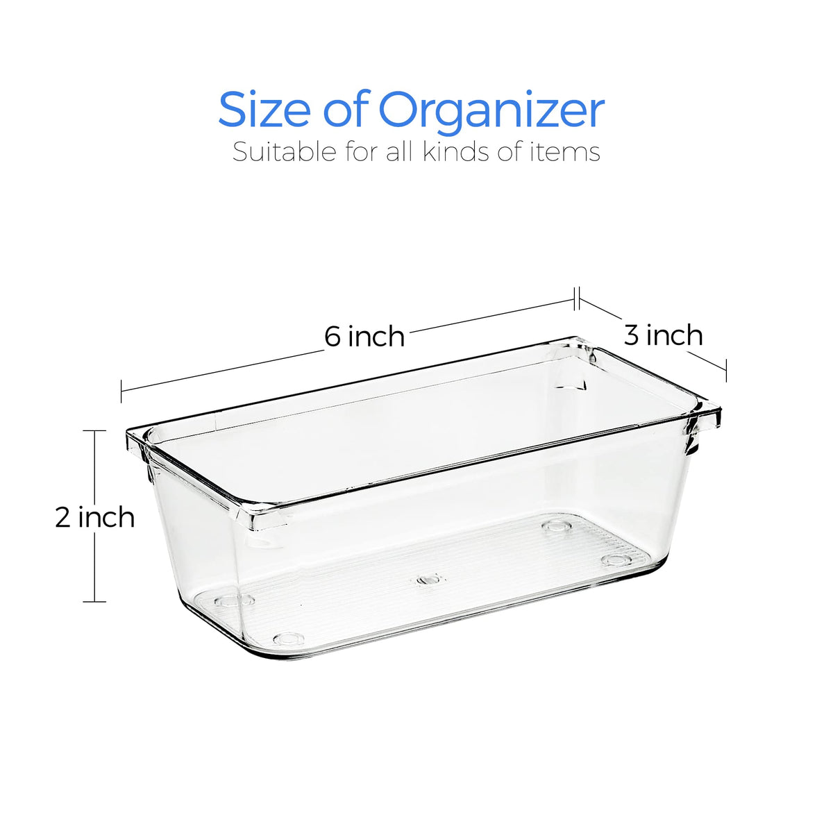 6 Pack Plastic Drawer Organizer R2815