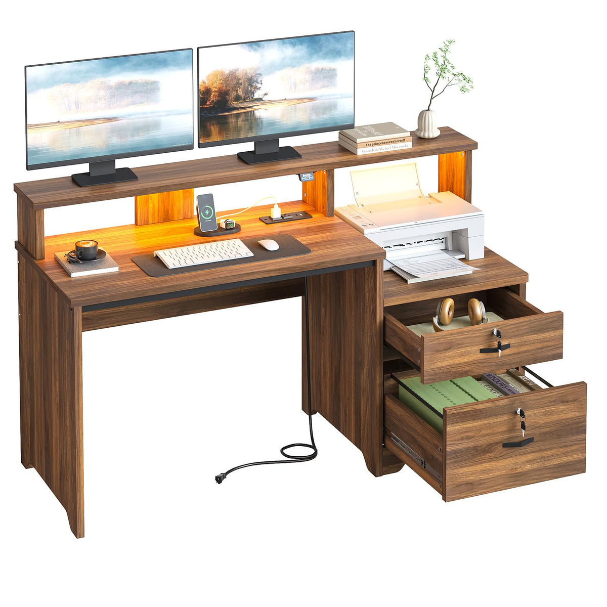 55-Inch Computer Desk with File Drawer Q13328