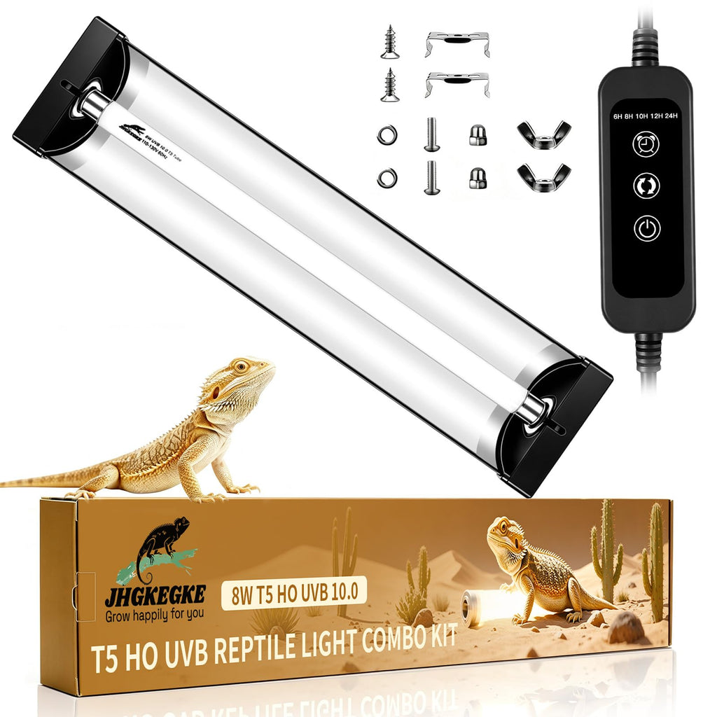 8W UVB Reptile Light Fixture Combo Kit with Timer D47218