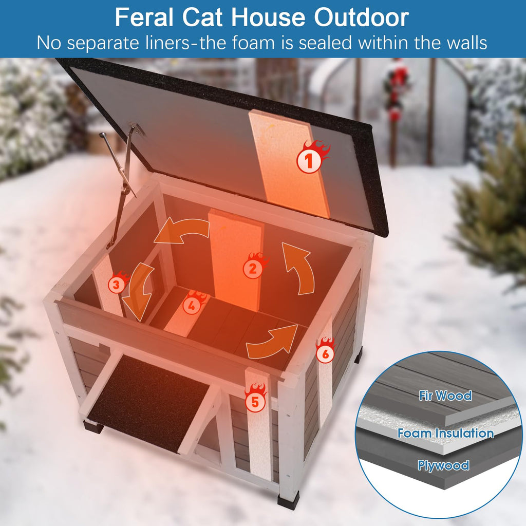 Insulated Weatherproof Outdoor Cat House D6724