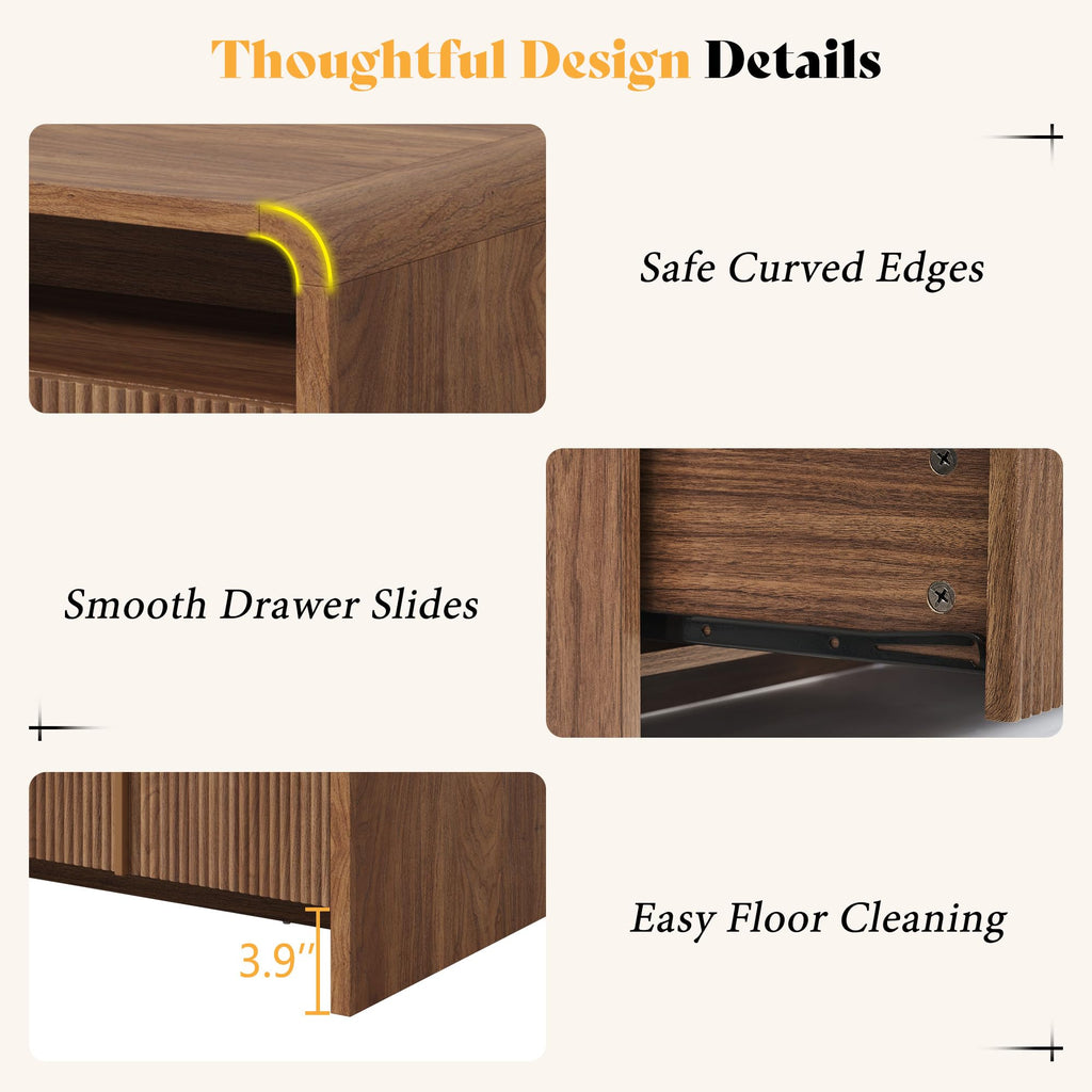 Fluted Coffee Table with Storage G617447