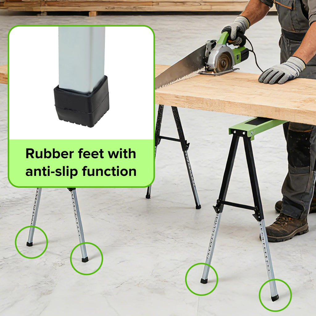 Adjustable Height Folding Sawhorse 2-Pack, 660lb Capacity G2931