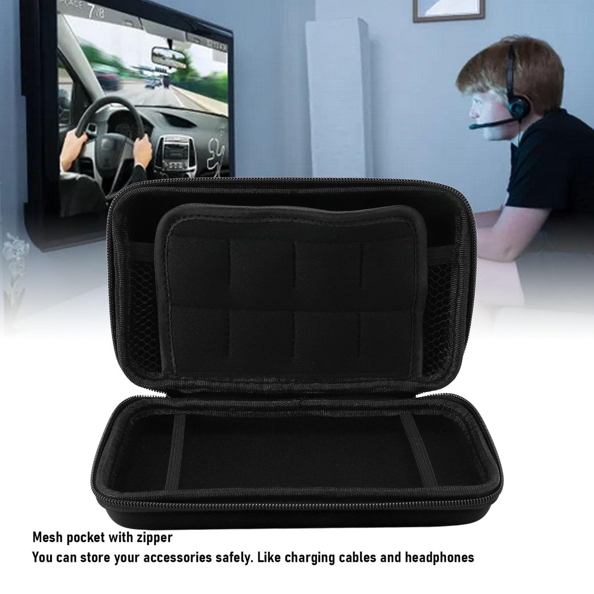 Black Hard Shell Carrying Case with 8 Game Slot H57919