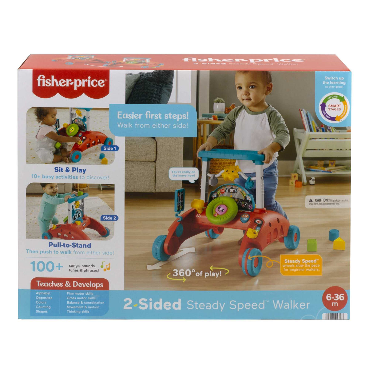 2-Sided Steady Speed Baby Walker with Learning Songs and Sounds S475