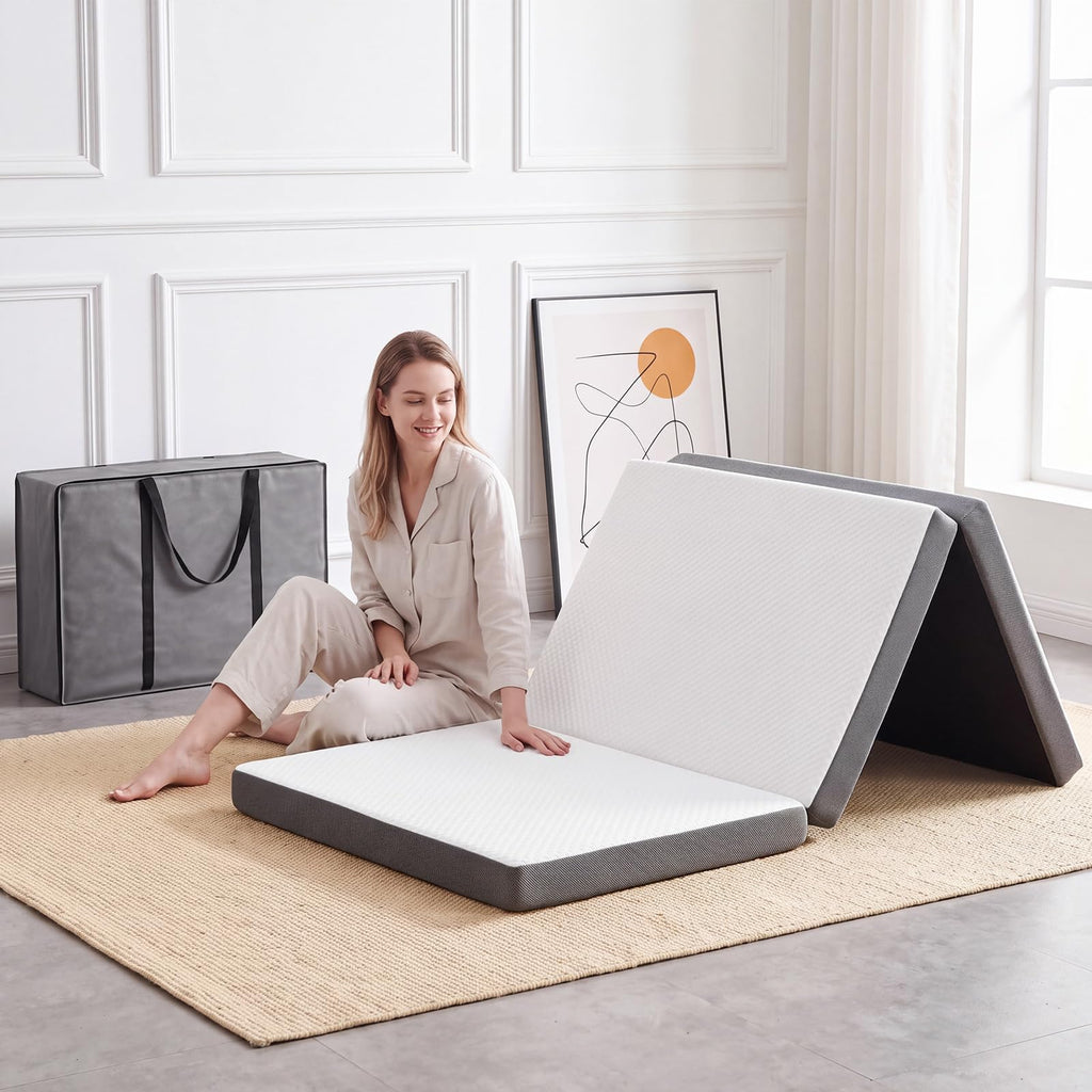 Twin Trifold Memory Foam Mattress with Washable Cover H9919