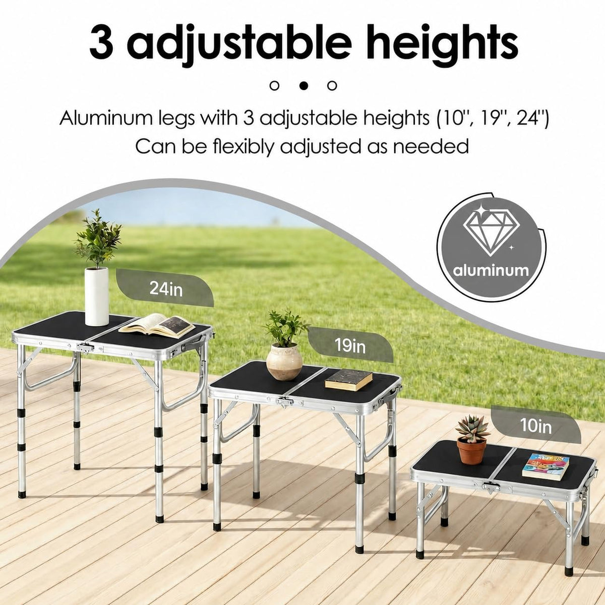 Small Folding Table 2ft with Mesh Holder L1163