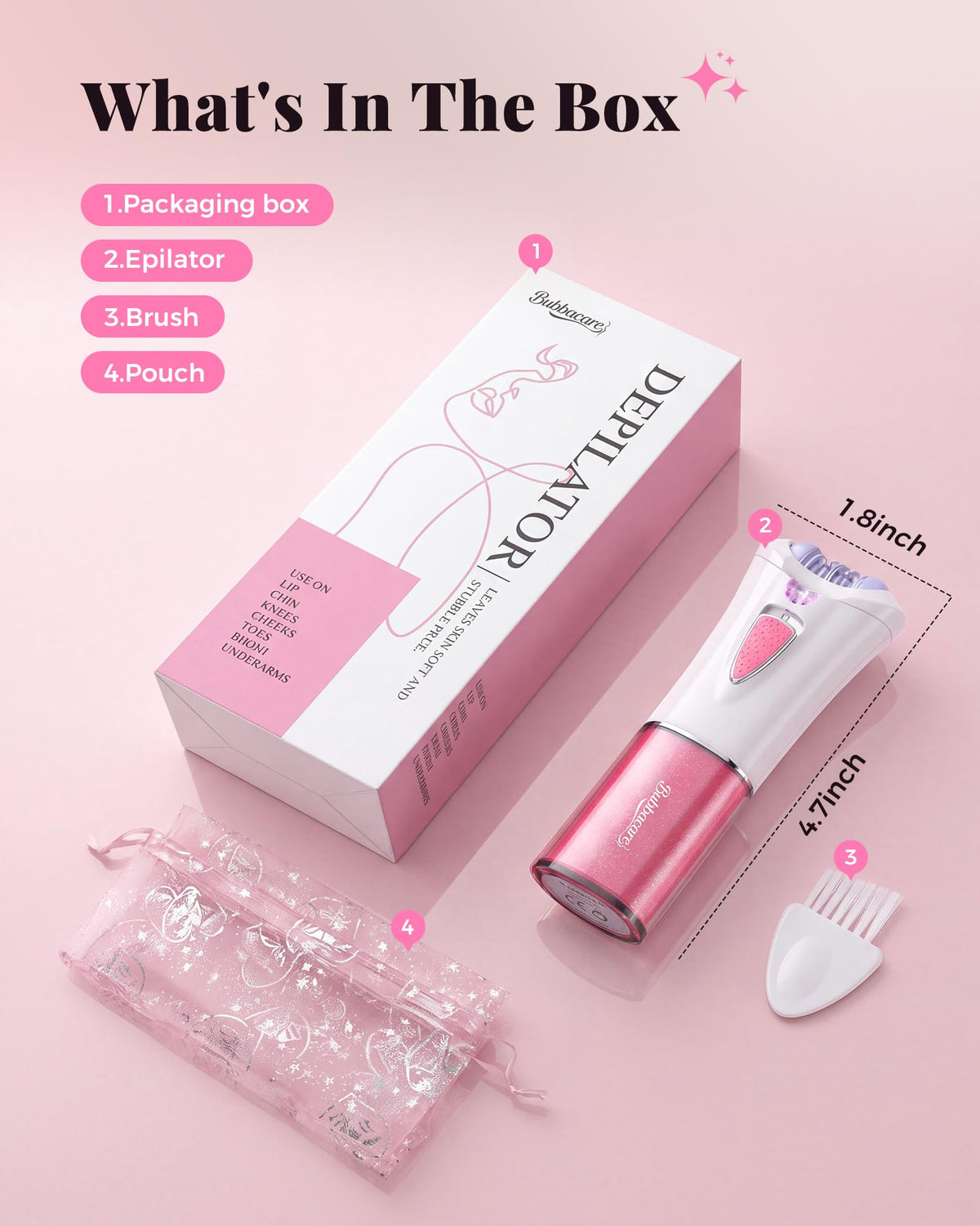 Portable Electric Facial Epilator with LED G454521